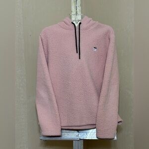FILA WOMENS PINK/ BLACK TRIM HOODIE SZ LARGE